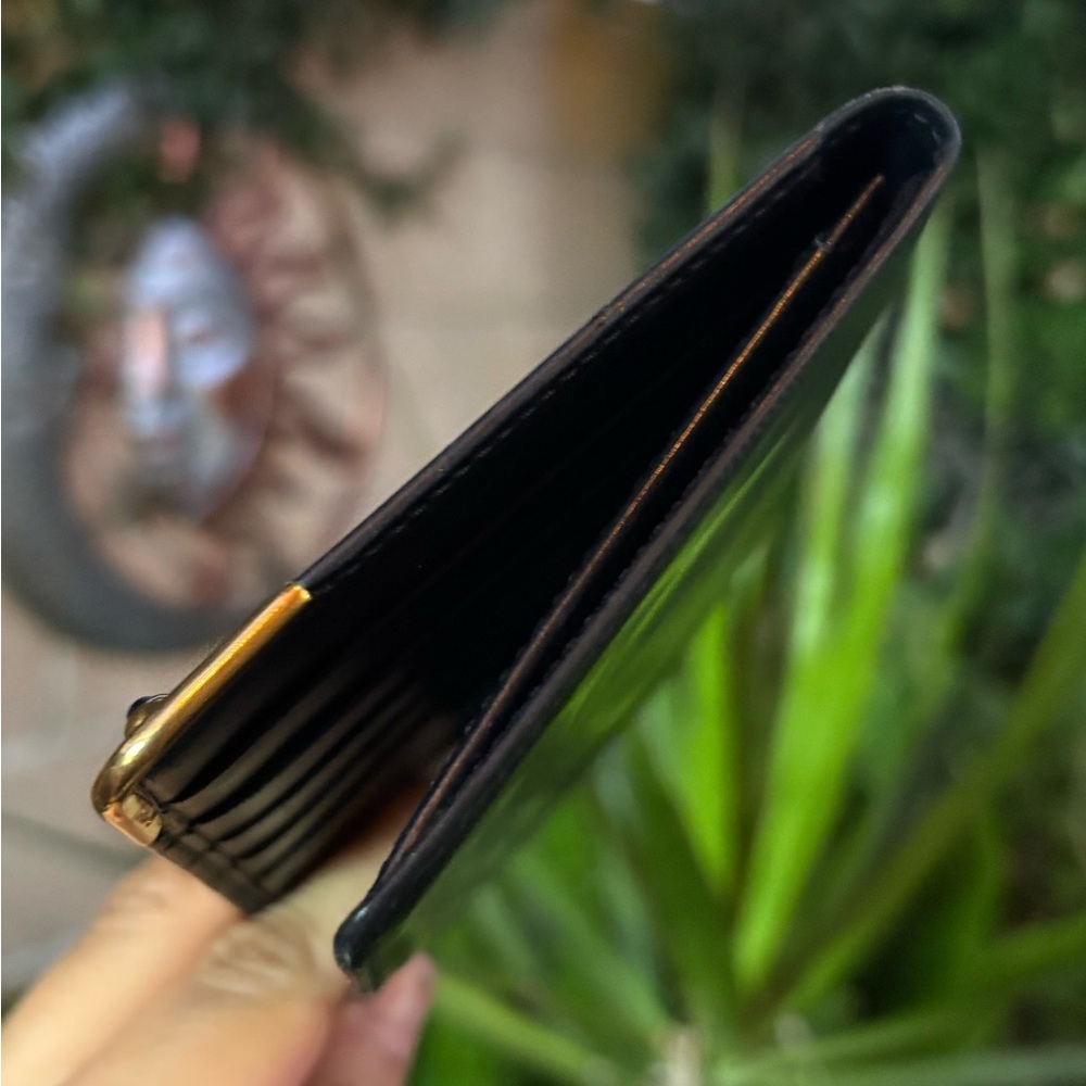 Cartier Black Leather Gold Accent Wallet - Picture 9 of 12
